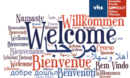 Programmheftcover: Willkommen in vielen verschiedenen Sprachen
